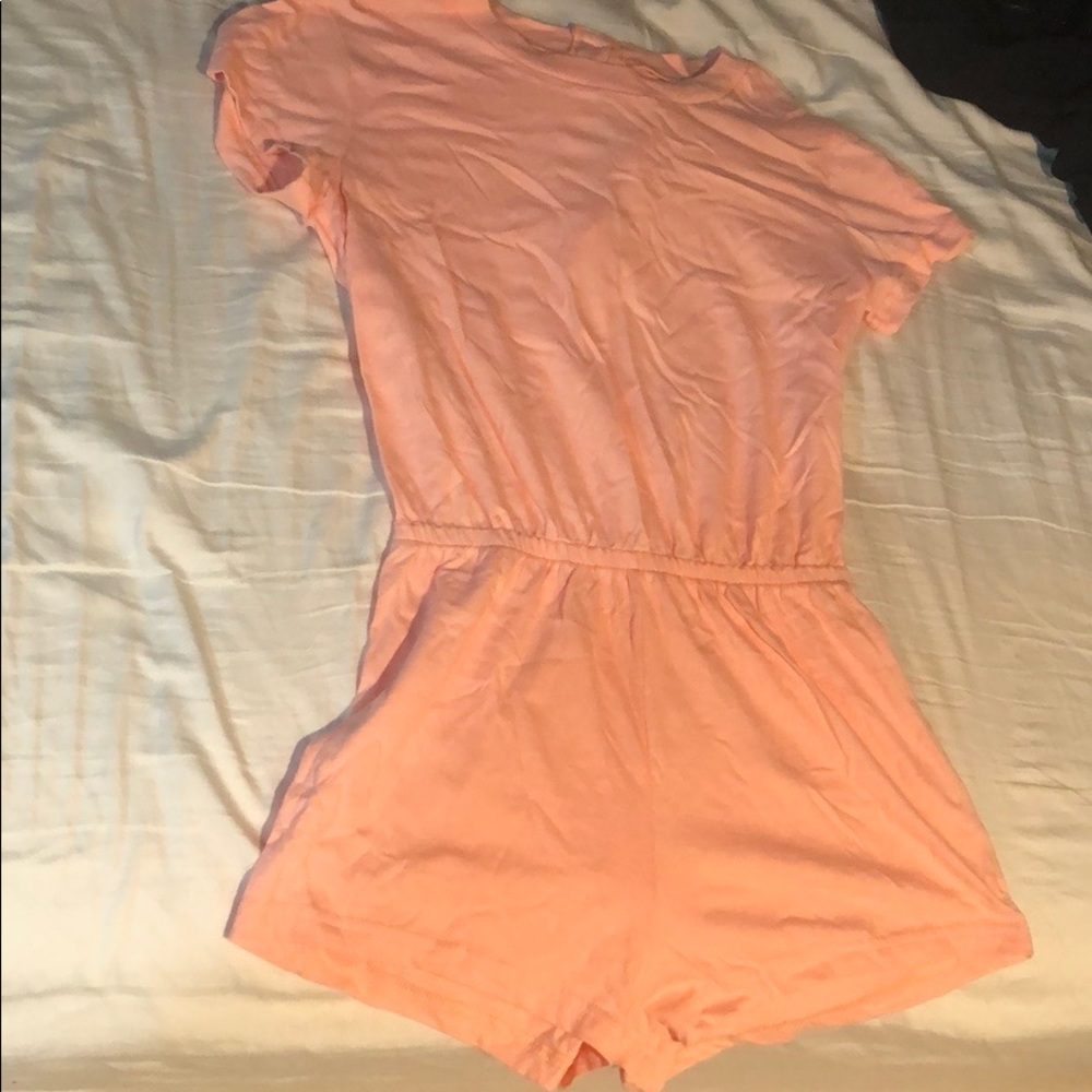 Coral pink vintage inspired romper